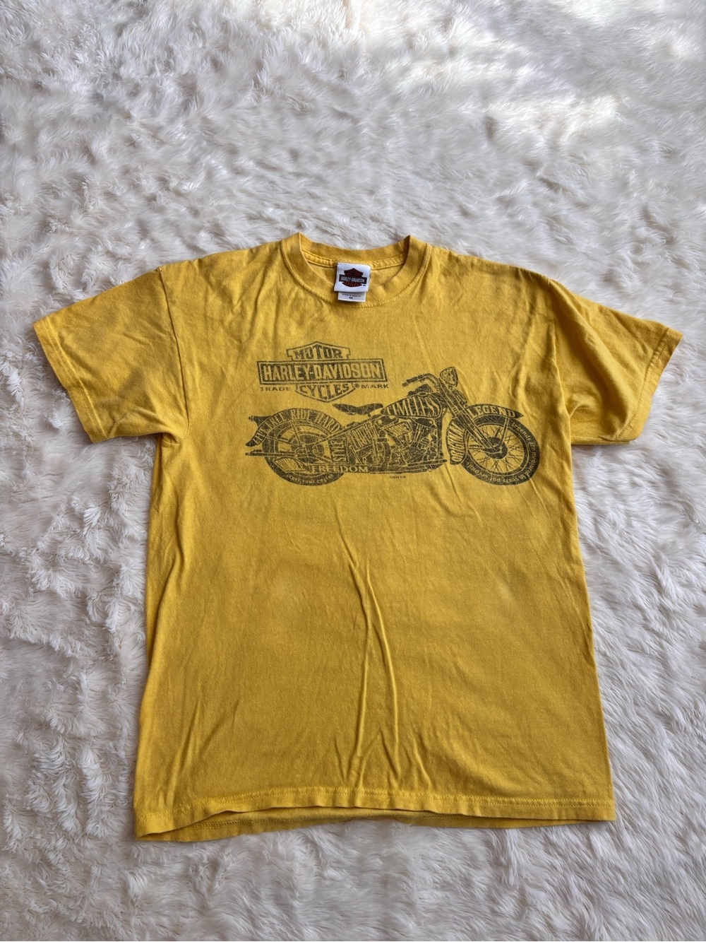 Harley Davidson Powder Keg Mason Ohio Yellow T Shirt Motorcycle Graphic Medium